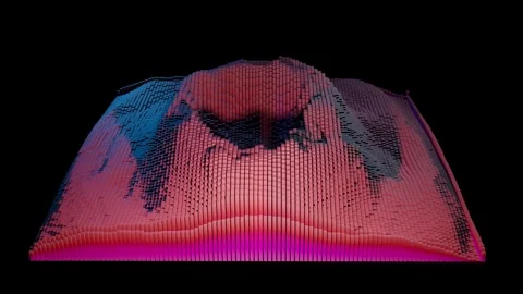 Colorful Bar graphs rising , falling , transforming. 3d animation render Stock Footage 159826360