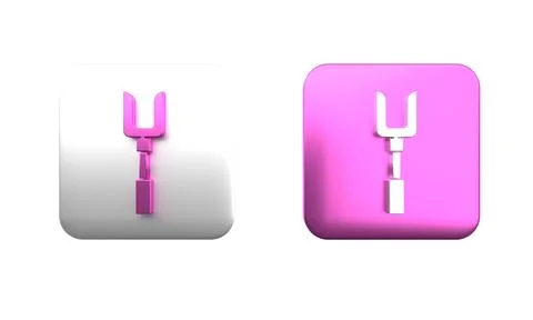 Colorful Barbecue fork icon isolated on white background. BBQ fork sign. Ba.. Foto stock
