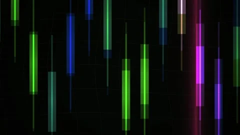 Colorful bars on black background. Stock Footage 335105274
