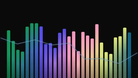 Colorful Bars on Black Background Graph. 스톡 동영상 329927792