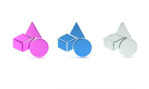 Colorful Basic geometric shapes icon isolated on white background. Minimali.. Stockillustratie