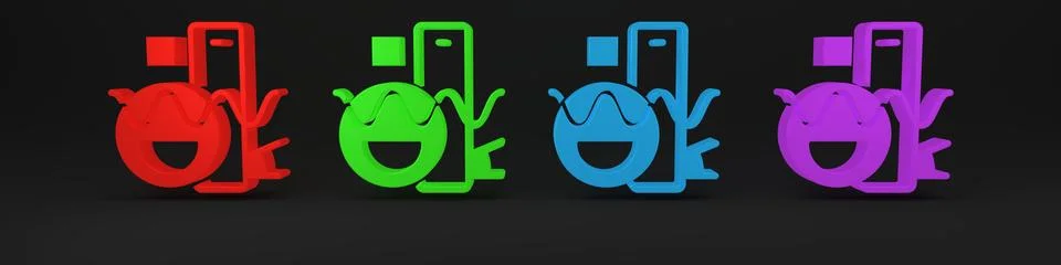 Colorful Basic geometric shapes icon isolated on black background. Minimali.. 스톡 일러스트