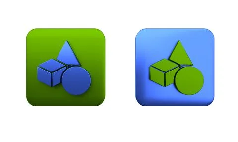 Colorful Basic geometric shapes icon isolated on white background. Square b.. イラスト素材