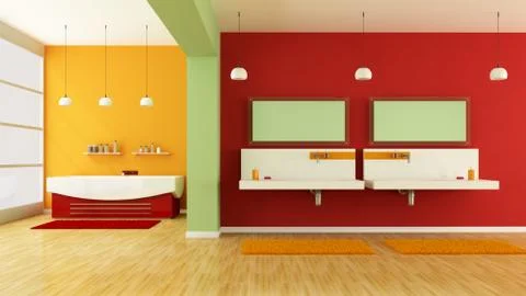 Colorful bathroom Stock Illustration