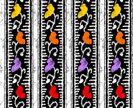 Colorful batik design border background Stock Illustration