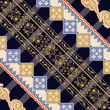 Colorful batik indonesia pattern textile illustration Stockillustratie