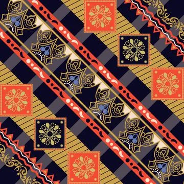 Colorful batik indonesia pattern textile fashion Stock Illustration