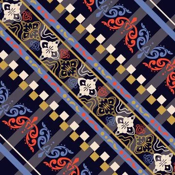 Colorful batik indonesia pattern textile art Stock Illustration
