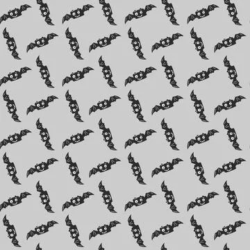Colorful bats and spirits pattern for Halloween textile and wrapping design Stock Illustration