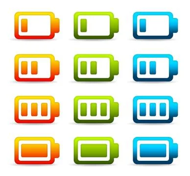Colorful batteries Stock Illustration