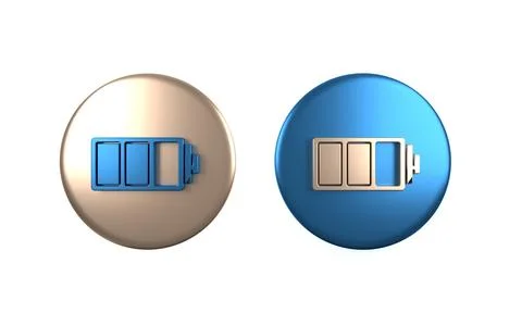 Colorful Battery charge level indicator icon isolated on white background. .. Stock Illustration