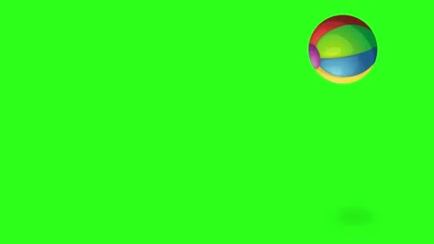 Colorful beach ball bouncing and moving across green screen background, pla.. Stock Footage 333808634
