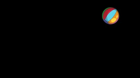 Colorful Beach Ball Bouncing Animation on Black Background Stock Footage 314692096