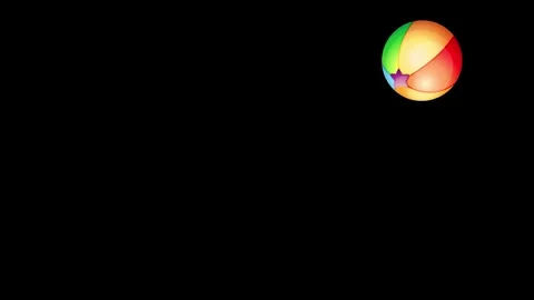 Colorful Beach Ball Bouncing on Black Background Animation Stock Footage 314692106
