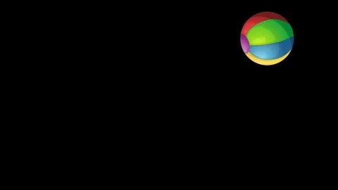Colorful Beach Ball Bouncing on Black Background Animation Stock Footage 315196823