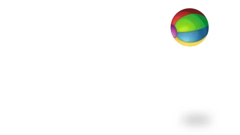 Colorful Beach Ball Bouncing on White Background Animation Stock Footage 314413107
