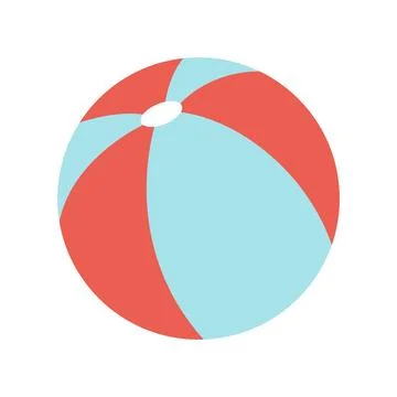 Colorful beach ball in simple flat style. Summer toy for fun outdoor activi.. Illustrazione stock