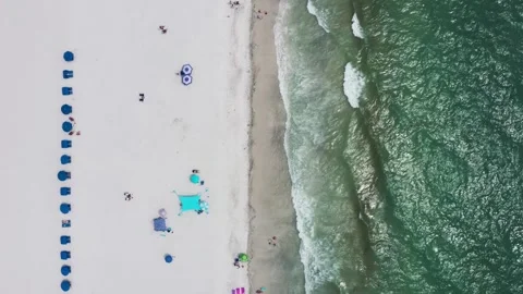 Colorful Beach Setup and Ocean Waves at Indian Shores Video stock 336701415