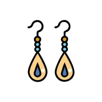 Colorful beaded drop earrings with hooks for women Stock Illustration