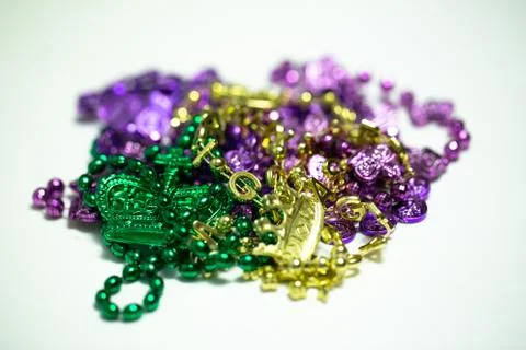 Colorful beads on table Stock-Fotos
