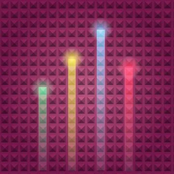 Colorful beam and light shape on pyramids background Stock Illustration