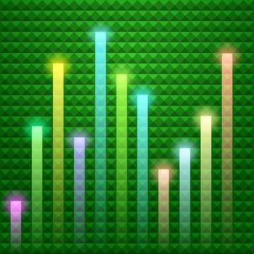 Colorful beam and light shape on pyramids background Stock Illustration