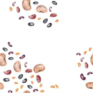 Colorful beans illustration pattern Stock Illustration