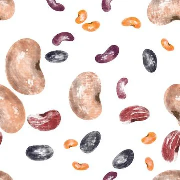 Colorful beans illustration pattern Stock Illustration