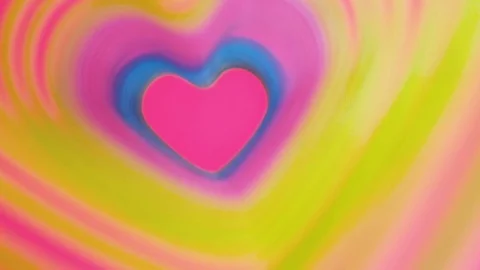Colorful beating heart Rainbow spring. Valentine's Day concept. Pink heart  frame