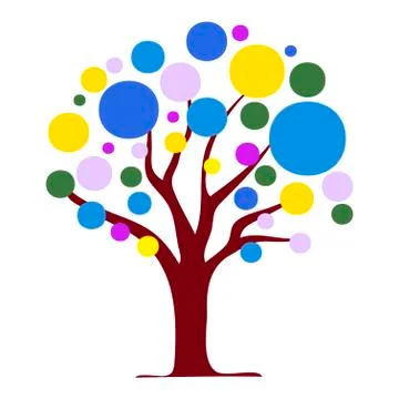 A colorful beautiful abstract tree. Vector illustration. Stock Illustration