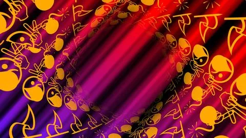 Colorful, beautiful patterns move rhythmically Stock Illustration