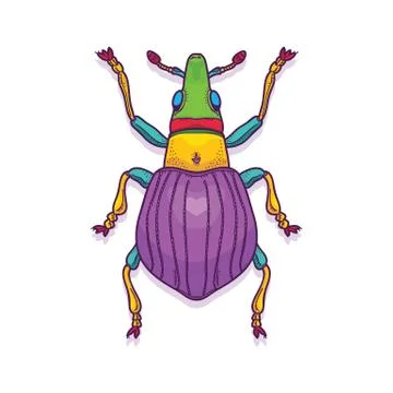 Colorful Beetle Bug Insect Illustrazione stock