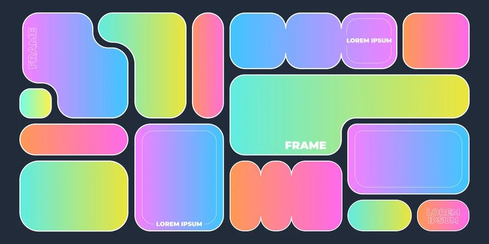 Colorful bento shape frames collection 스톡 일러스트