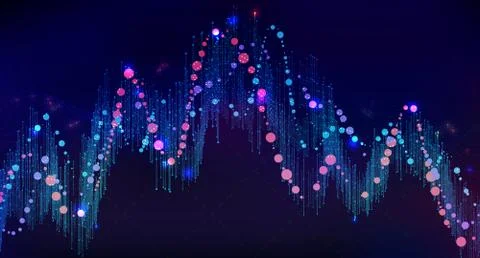 Colorful big data visualization chart. Futuristic infographic background Stock Illustration