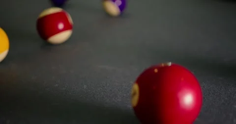 Colorful Billiard Balls on Pool Table Surface Vídeos de archivo 323340272
