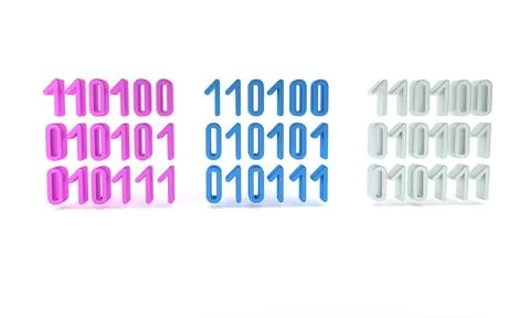 Colorful Binary code icon isolated on white background. Minimalism concept... Stock Illustration