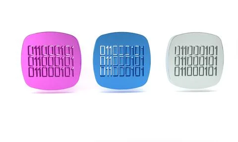 Colorful Binary code icon isolated on white background. Minimalism concept... 스톡 일러스트