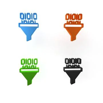 Colorful Binary code icon isolated on white background. Minimalism concept... Stock Illustration