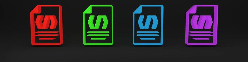 Colorful Binary code icon isolated on black background. Minimalism concept... Stock Illustration