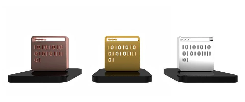 Colorful Binary code icon isolated on white background. Minimalism concept... 스톡 일러스트