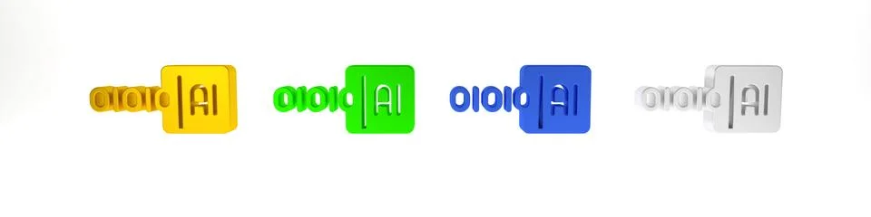 Colorful Binary code icon isolated on white background. Minimalism concept... Stock Illustration