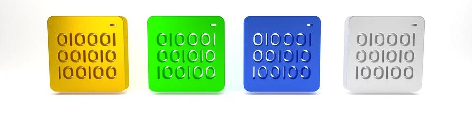 Colorful Binary code icon isolated on white background. Minimalism concept... Stock Illustration