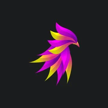 Colorful Bird Logo Concept Gradient style, elegant modern design, for company Stock Illustration