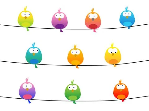 Colorful birds Stock Illustration