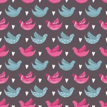 Colorful birds pattern Stock Illustration