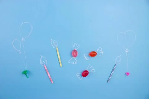 Colorful birthday frame Stock Photos