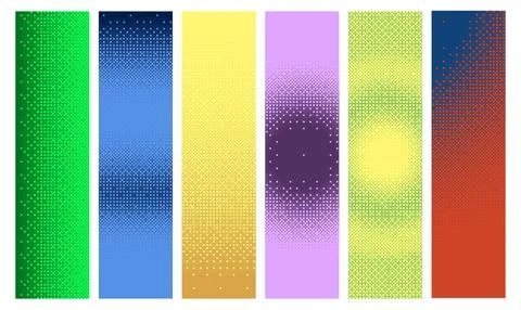 Colorful bitmap texture. Abstract pattern halftone background vector set. Gli Stock Illustration