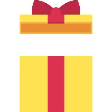 Colorful blank gift box in flat design for using as banner Stock Illustration