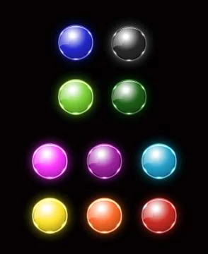Colorful blank neon button Stock Illustration