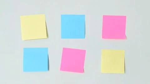 Colorful Blank Sticky Notes Stock Footage 340003061